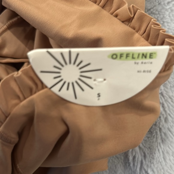 NWT OFFLINE By Aerie Real Me Xtra 7/8 Legging Tan Hi-Rise Ruffle - Picture 7 of 9
